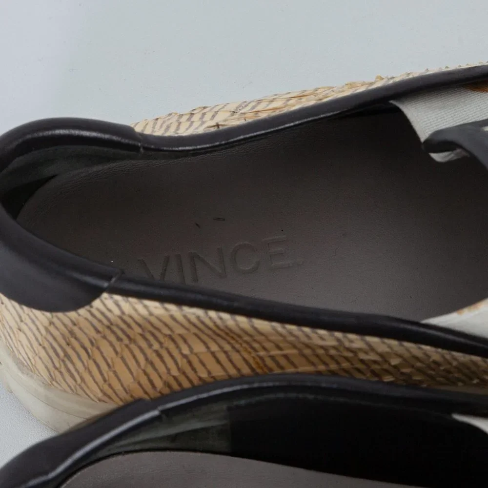 Vince Classic Leather Snakeskin‎ Slip-On Sneakers Size 7